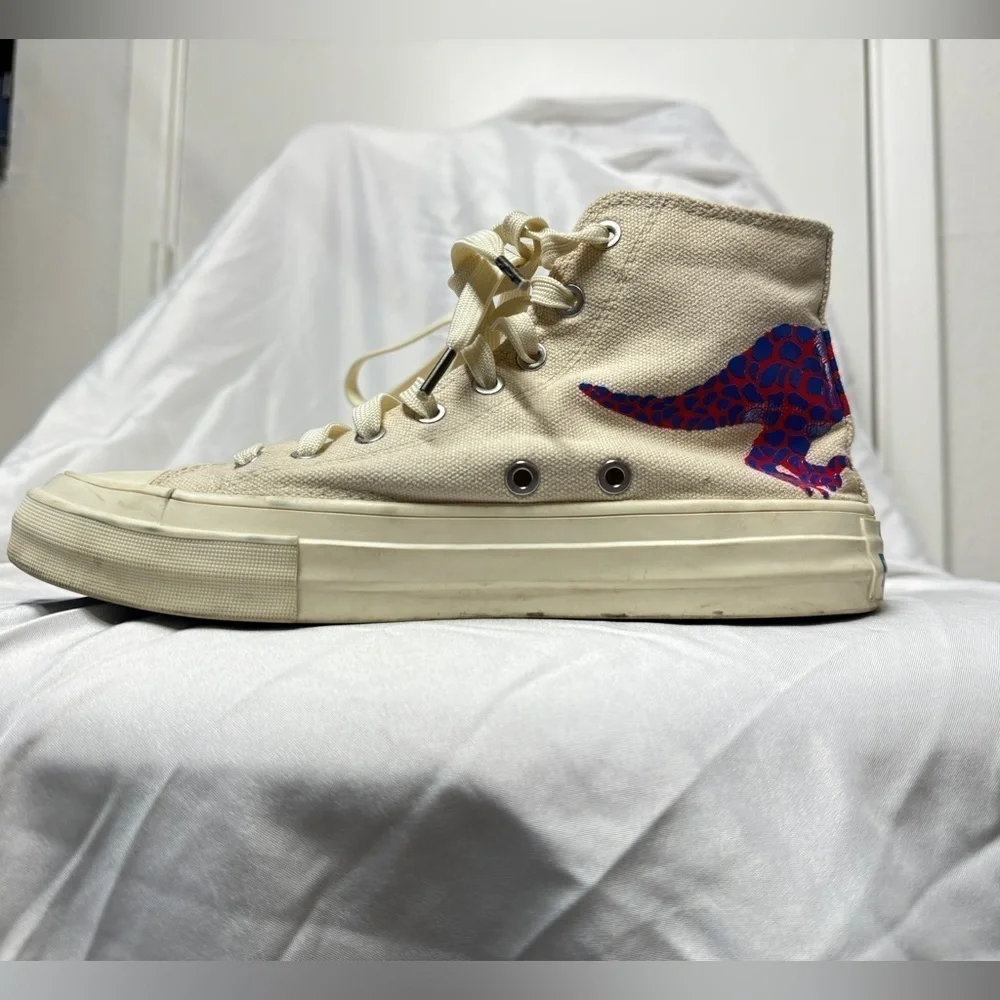 Paul Smith Kirk Ivory Dino Lace Up High Top Sneakers Big Boy Size 36 (US 4)